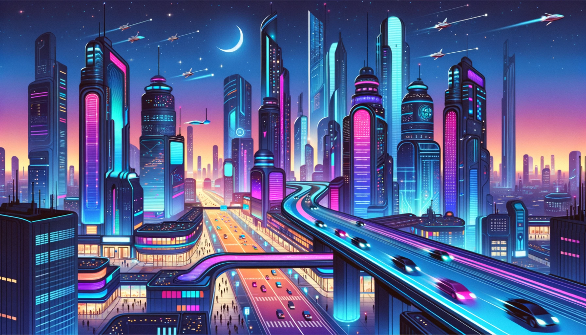 Neon Nightscape: City of Tomorrow